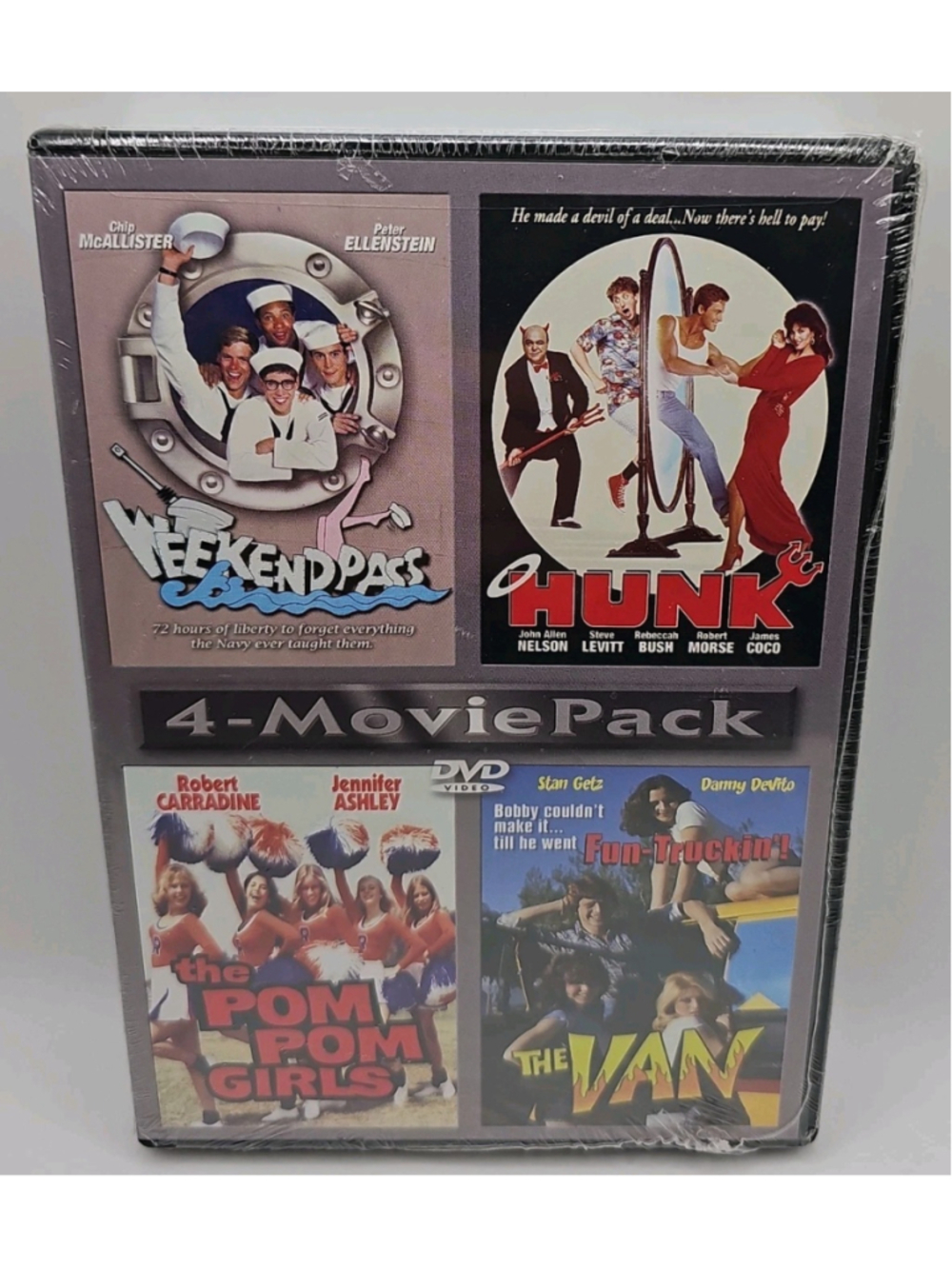 Weekend Pass / Hunk /The Pom Pom Girls / The Van | DVD Movie 4 Pack New Sealed